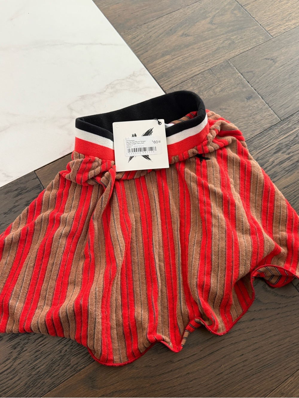 Striped Red and Brown  little girls size 4 skirt